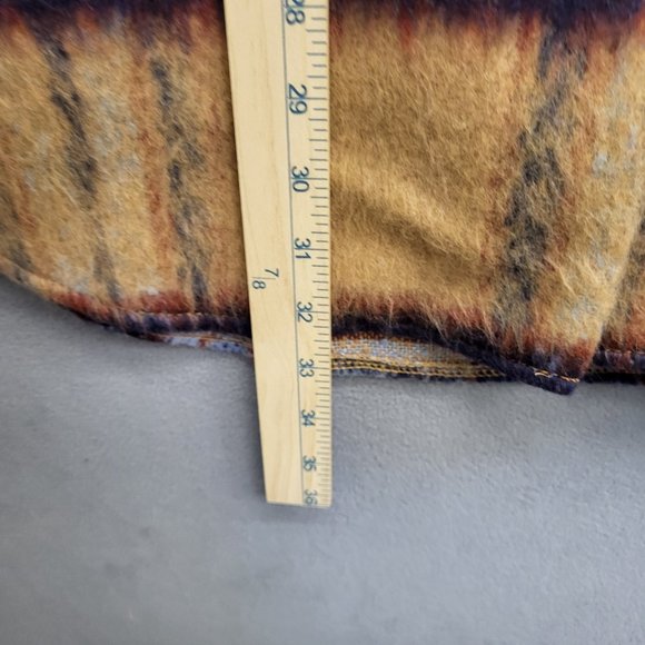 Steve Madden Size L Eldridge Shirt Jacket Coat Plaid Oversize Fuzzy Southwestern - Picture 6 of 6